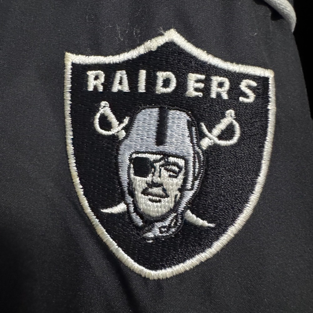Vtg Nike Team NFL Oakland Raiders Fleece Lined Full Zip Jacket Black Mens XL